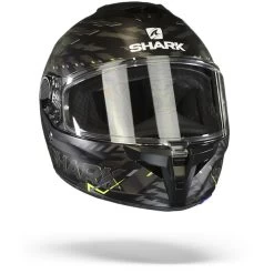 Shark Spartan GT Bcl. Micr. E-Brake Mat Mat Zwart Geel Antraciet KYA Integraalhelm