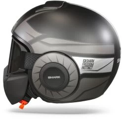 Shark Street Drak Tribute Rm Mat Zwart Chrom Zilver KUS Jethelm