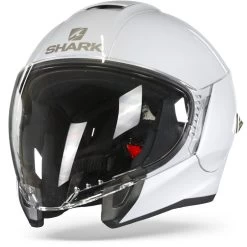 Shark Citycruiser Dual Blank Wit Zilver Glanzend W01 Jethelm -Shark Winkel shark citycruiser dual blank white silver glossy w01 frontpage