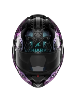 Shark Evo ES K-Rozen Zwart Violet Glitter KVX Systeemhelm