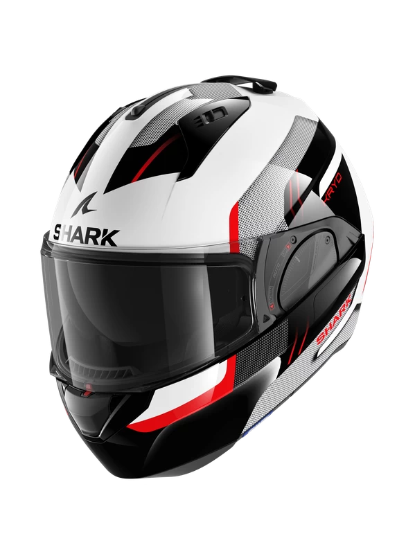 Shark Evo ES Kryd Wit Zwart Rood WKR Systeemhelm Shark Evo ES Kryd Wit Zwart Rood WKR Systeemhelm -Shark Winkel shark evo es kryd white black red wkr 1