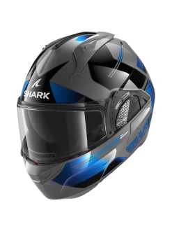 Shark Evo GT Tekline Antraciet Chrom Blauw AUB Systeemhelm -Shark Winkel shark evo gt tekline anthracite chrom blue aub 1