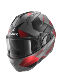 Shark Evo GT Tekline Mat Antraciet Chrom Rood AUR Systeemhelm