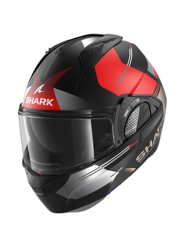 Shark Evo GT Tekline Mat Zwart Chrom Rood KUR Systeemhelm Shark Evo GT Tekline Mat Zwart Chrom Rood KUR Systeemhelm -Shark Winkel shark evo gt tekline mat black chrom red kur 1