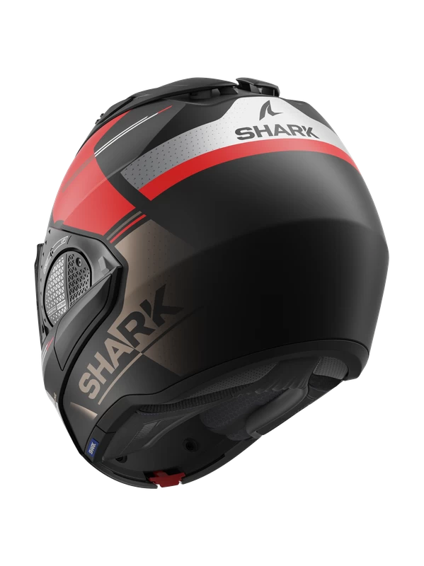 Shark Evo GT Tekline Mat Zwart Chrom Rood KUR Systeemhelm Shark Evo GT Tekline Mat Zwart Chrom Rood KUR Systeemhelm -Shark Winkel shark evo gt tekline mat black chrom red kur 2