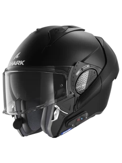 Shark Pack Evo GT N-Com B802 Blank Mat Zwart Mat KMA Systeemhelm 2 Shark Pack Evo GT N-Com B802 Blank Mat Zwart Mat KMA Systeemhelm -Shark Winkel shark pack evo gt n com b802 blank mat black mat kma 4