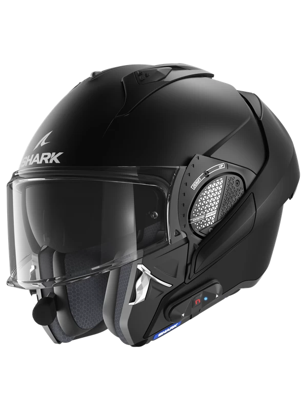 Shark Pack Evo GT N-Com B802 Blank Mat Zwart Mat KMA Systeemhelm Shark Pack Evo GT N-Com B802 Blank Mat Zwart Mat KMA Systeemhelm -Shark Winkel shark pack evo gt n com b802 blank mat black mat kma 4