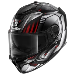 Shark Spartan GT Replikan Mat Bcl. Micr. Zwart Chrom Zilver KUS Integraalhelm