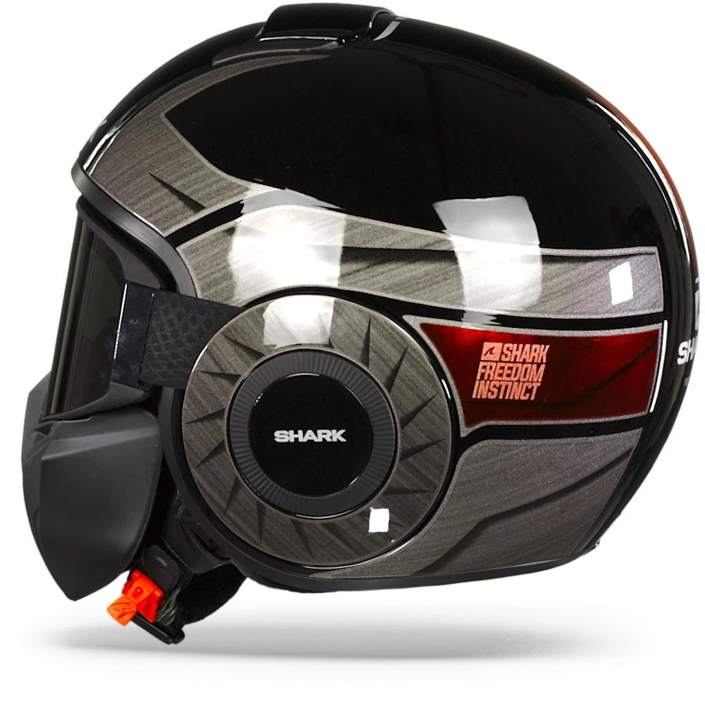 Shark Street Drak Tribute Rm Zwart Chrom Rood KUR Jethelm Shark Street Drak Tribute Rm Zwart Chrom Rood KUR Jethelm -Shark Winkel shark street drak tribute rm black chrome red kur.11