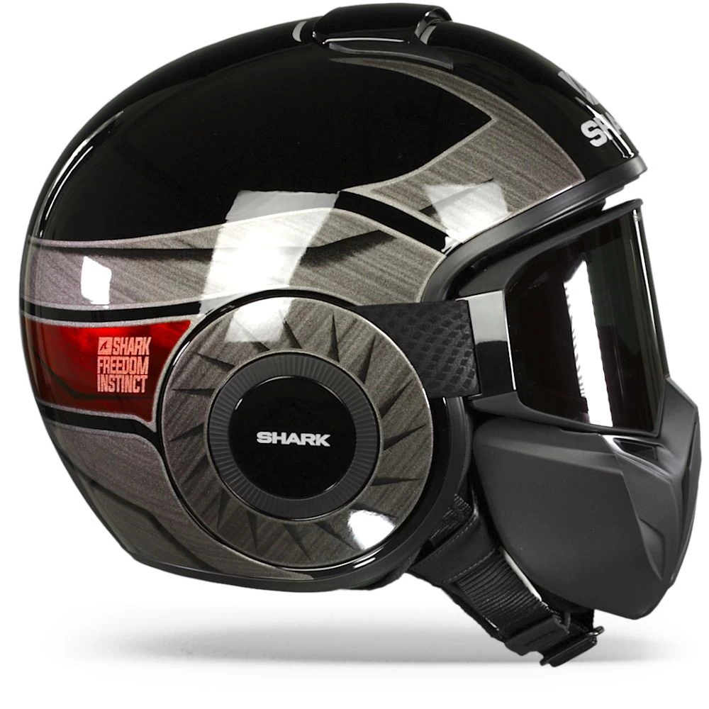 Shark Street Drak Tribute Rm Zwart Chrom Rood KUR Jethelm Shark Street Drak Tribute Rm Zwart Chrom Rood KUR Jethelm -Shark Winkel shark street drak tribute rm black chrome red kur.29