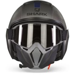 Shark Street Drak Tribute Rm Mat Antraciet Chrom Blauw AUB Jethelm -Shark Winkel shark street drak tribute rm mat0anthracite chrome blue aub.01