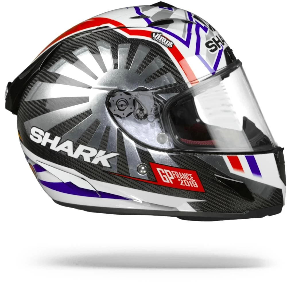 Shark Race-R Pro Carbon Zarco GP France 2019 Carbon Chrome Rood DUR Integraalhelm Shark Race-R Pro Carbon Zarco GP France 2019 Carbon Chrome Rood DUR Integraalhelm -Shark Winkel shark racerprocarbon zarco gpfrance019.29 1