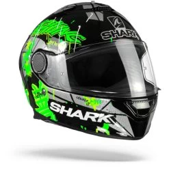 Shark Spartan 1.2 Lorenzo Catalunya GP Zwart Groen Glitter KGX Integraalhelm -Shark Winkel sharkspartanlorenzogatalunyagpkgx.33 1